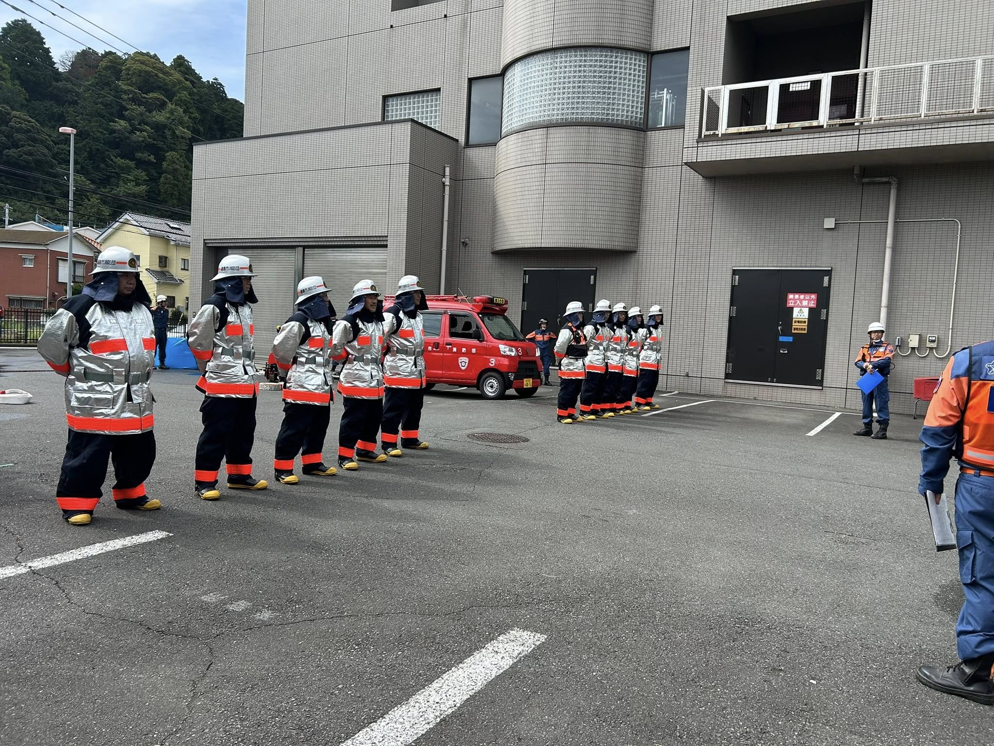 消防団の訓練の様子